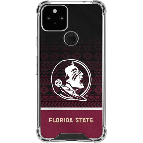 Florida State University Pattern Jersey Google Pixel 5 Clear Case